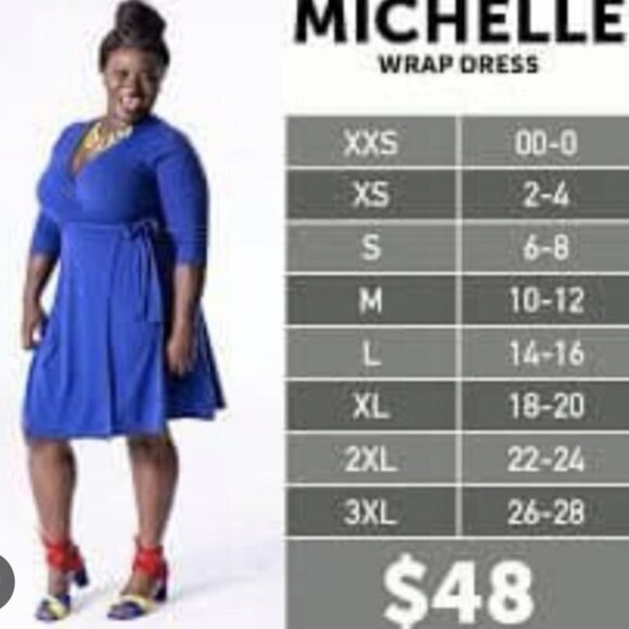 NEW w/ Tags Lularoe Michelle Wrap Dress Deep Purple Solid NWT 3/4 Quarter Sleeve - Picture 2 of 2